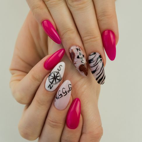 517 Gel Polish Semilac Semibeats Neon Pink 7ml - Image 2