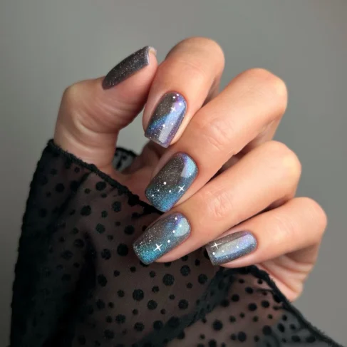 828  Gel Polish Semilac Grey Holo 7ml - Image 2