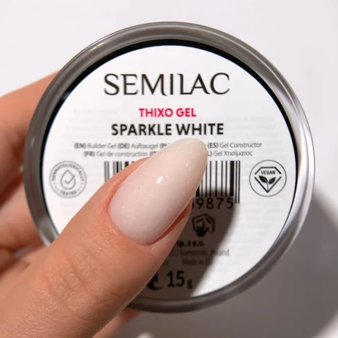 Semilac Żel Budujący Thixo Gel Sparkle White 15 g - Image 2